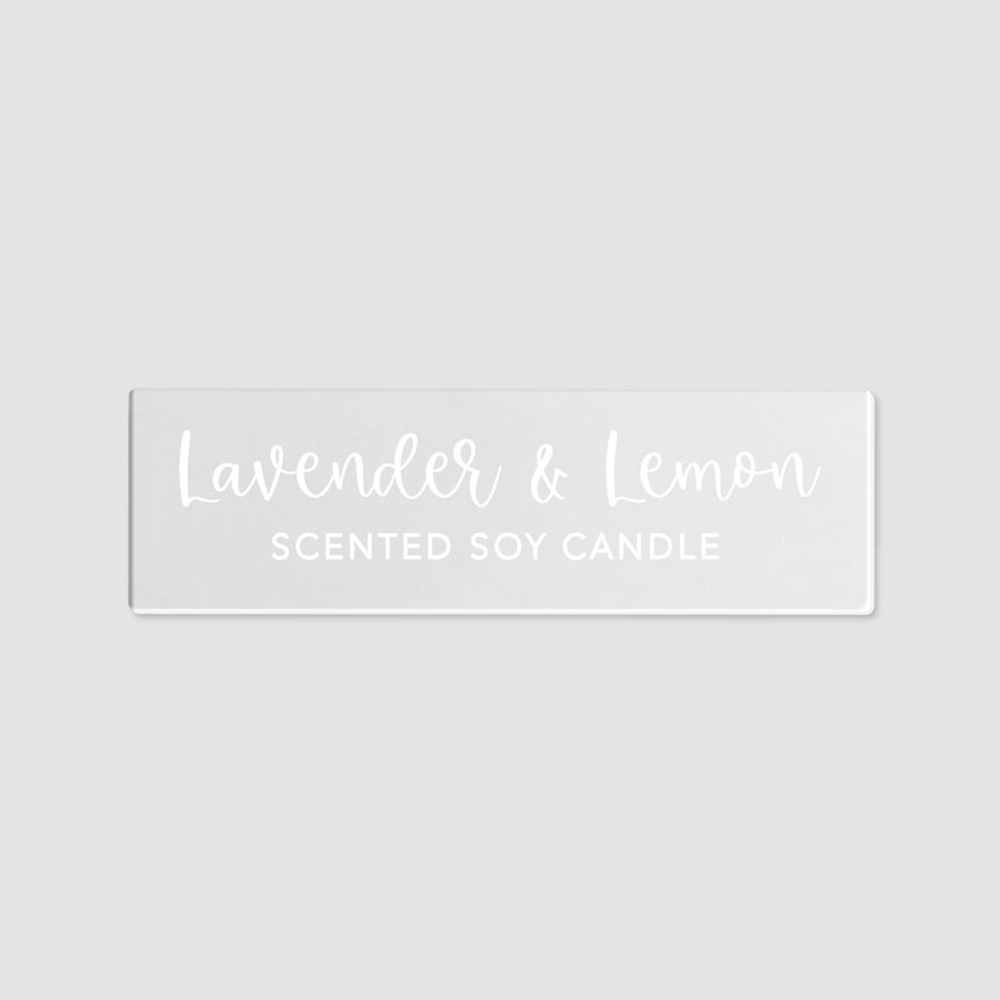 Personalised Candle Label - 50pcs 45x15mm Personalized Custom Candle Clear