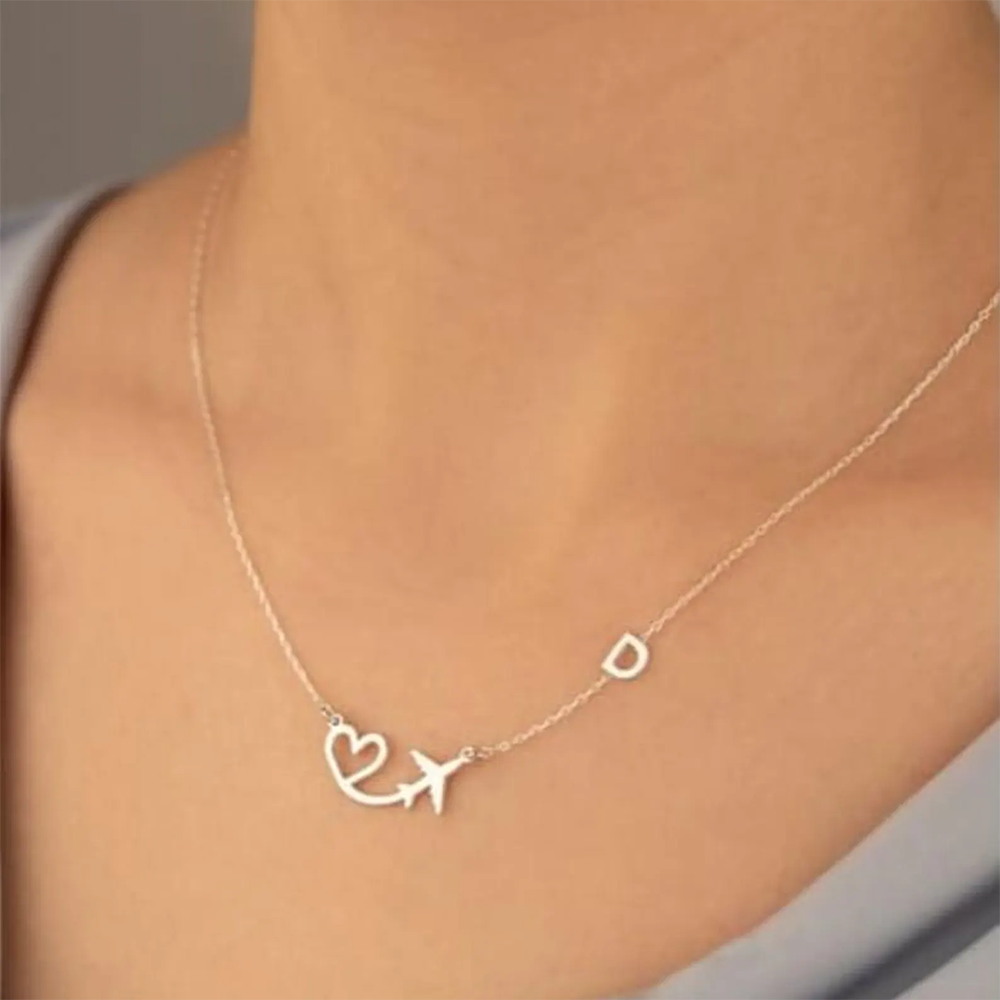Personalized Heart Airplane In - Name Necklace Custom 评论和价格