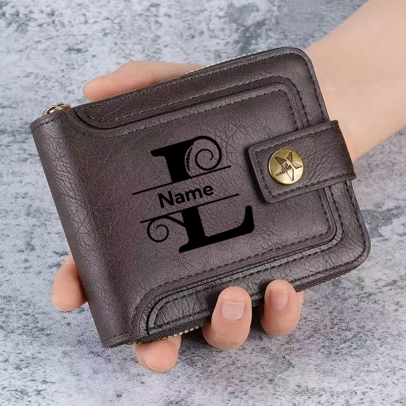 Men's Custom Wallet - Personal - Personalized Name Box 评论和价格