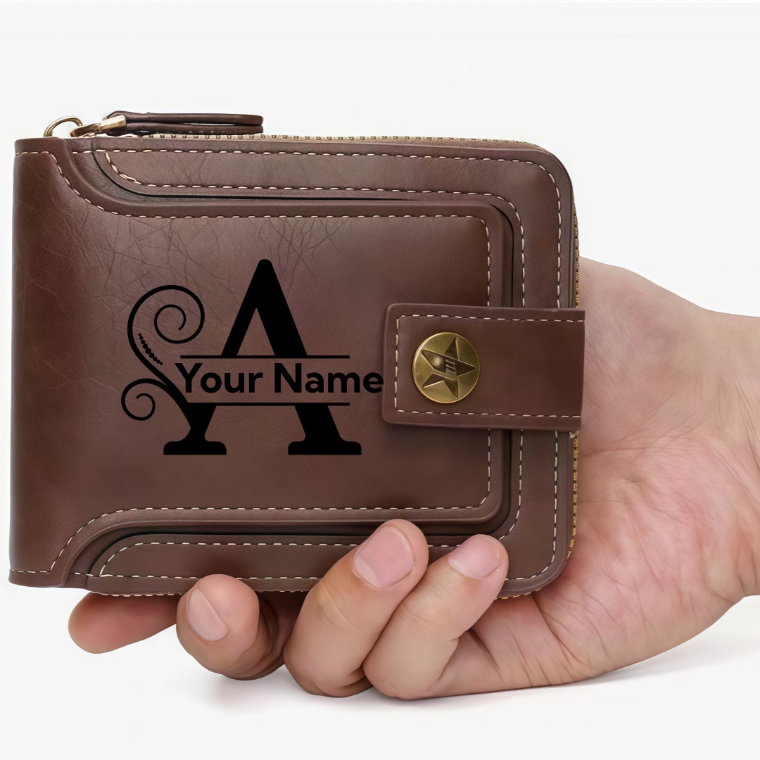 Men's Custom Wallet - Personal - Personalized Name Box 评论和价格