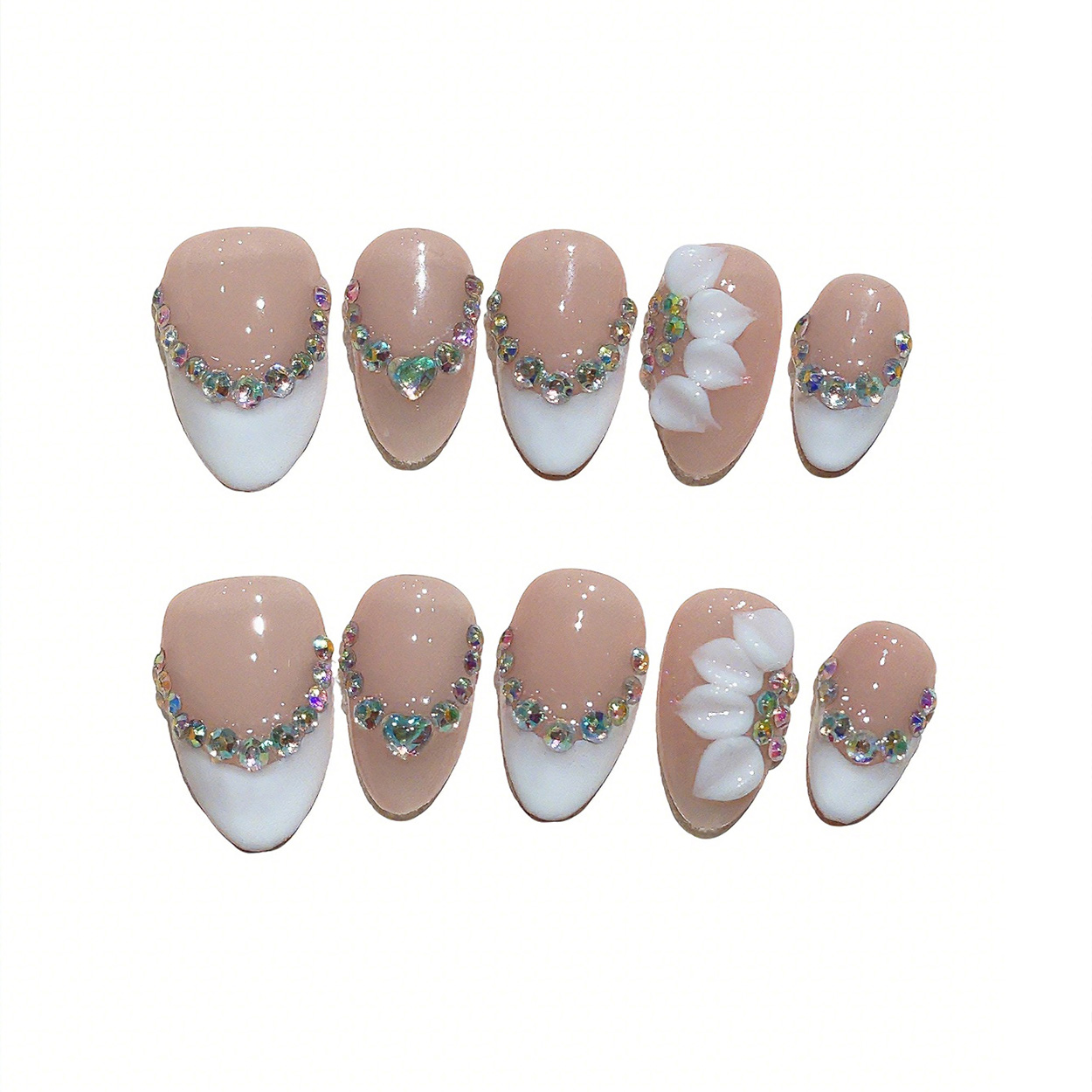 10pcs Short Almond Handmade Pr - Pressed Flower Art 评论和价格