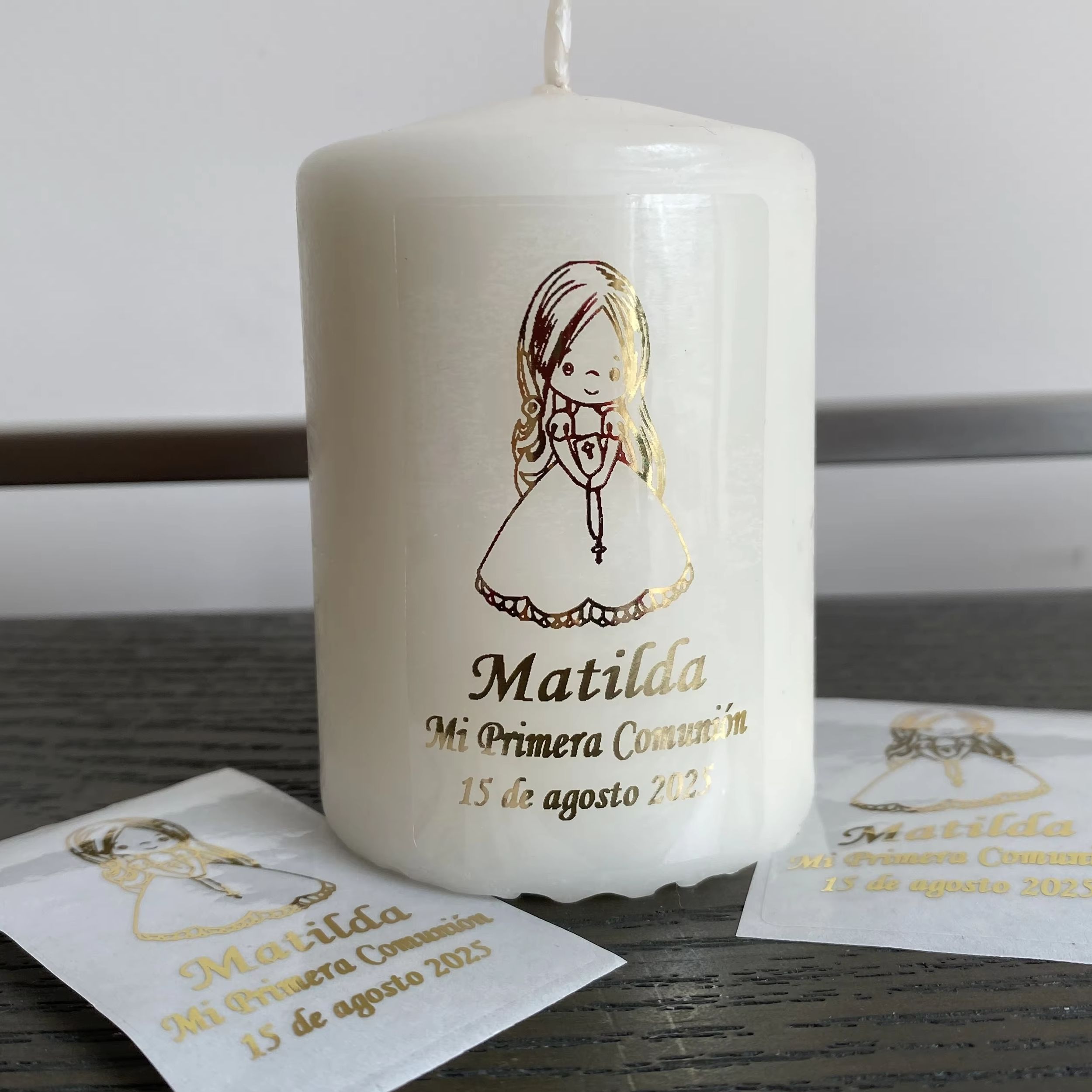 Girls Mi Primera Comunion Pers - Personalised Candle Label 评论和价格