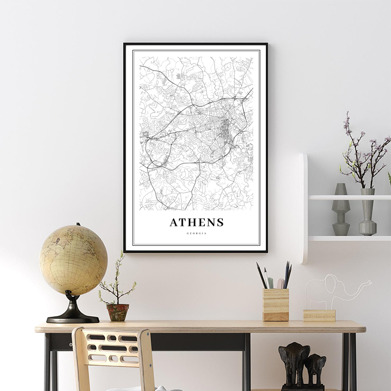 Greece Road Map Poster Black a - Custom Star Map 评论和价格