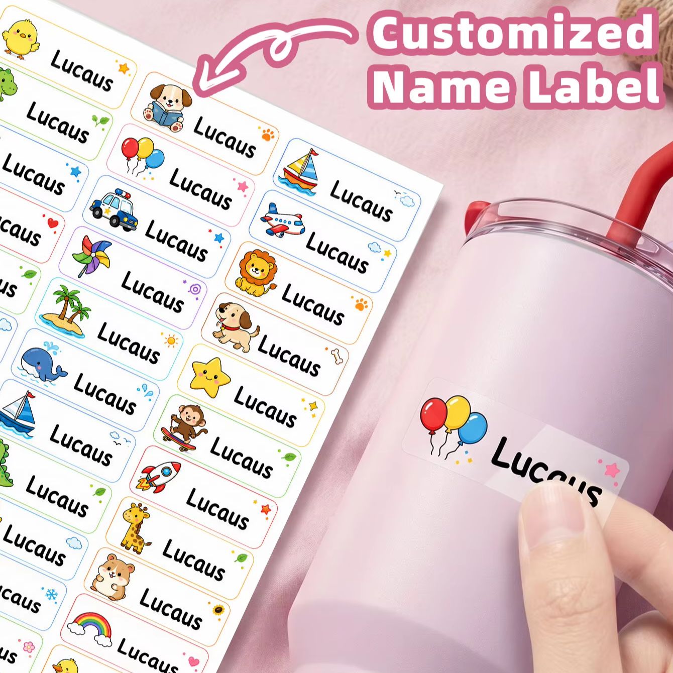 1-500PCS Custom Cartoon Name S - Personalised Candle Label 评论和价格